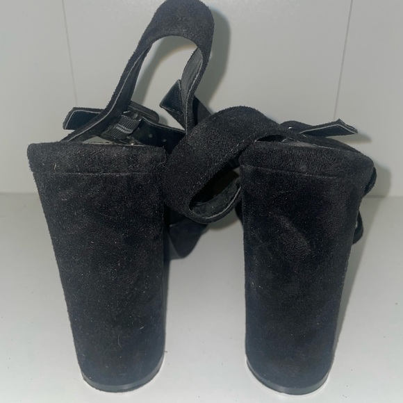 Black High heels platform heels velvet suede heels - Picture 4 of 8